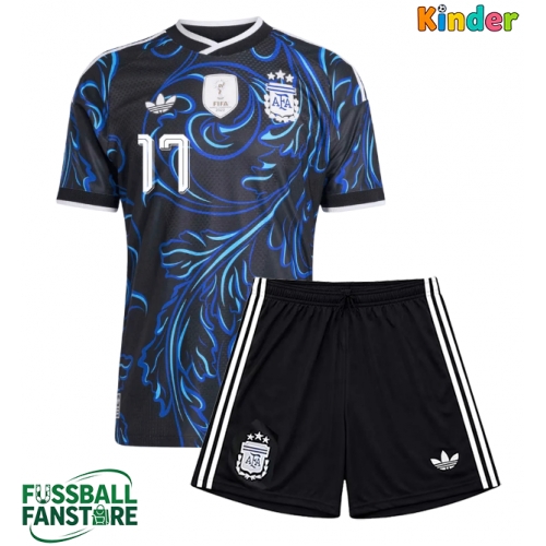 Argentinien Giuliano Simeone #17 Replik Auswärtstrikot Kinder WM 2026 Kurzarm (+ Kurze Hosen)